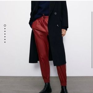 Zara Faux Leather Joggers